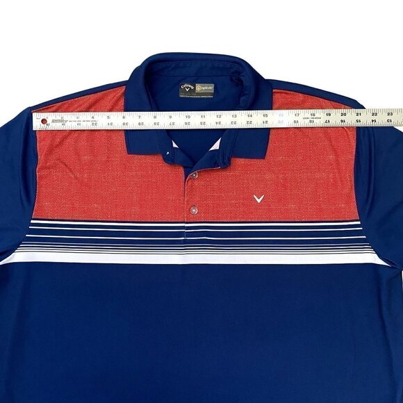 Callaway | Opti Dri Polo Shirt | Blue & Orange | Size: XXL - Picture 4 of 6